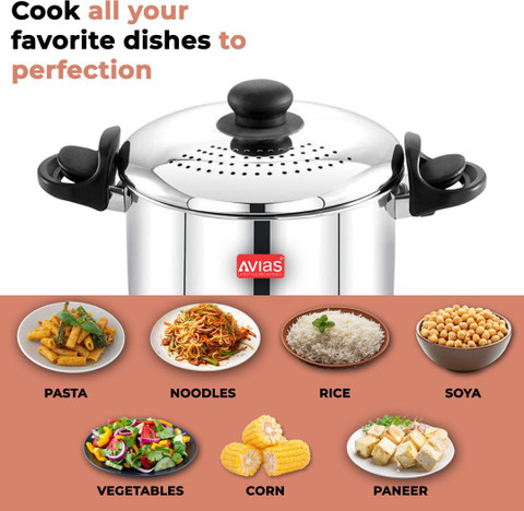 AVIAS Strainer Pot Pot 21 cm diameter L capacity with Lid