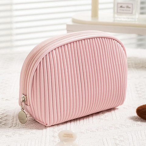 Mini Makeup Organizer Makeup Pouch Cute BLUE BEADS Small Quilted