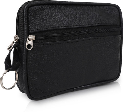 CIMONI Casual Genuine Leather Multi use Key Coin Wallet with Zip