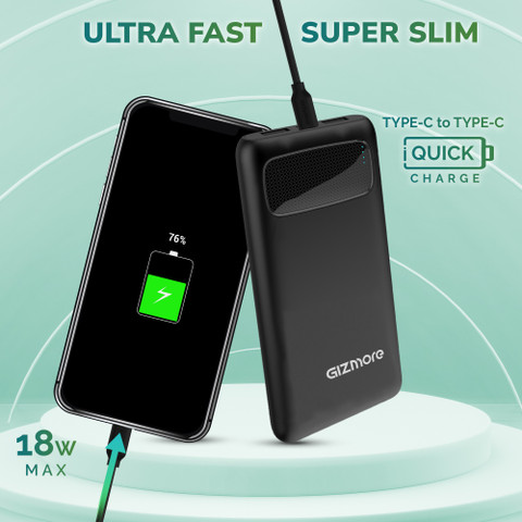 Gizmore 10000 mAh 18 W Power Bank Price in India Buy Gizmore