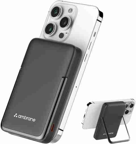 Ambrane 10000 mAh 22.5 W Wireless With MagSafe Power Bank (Black)