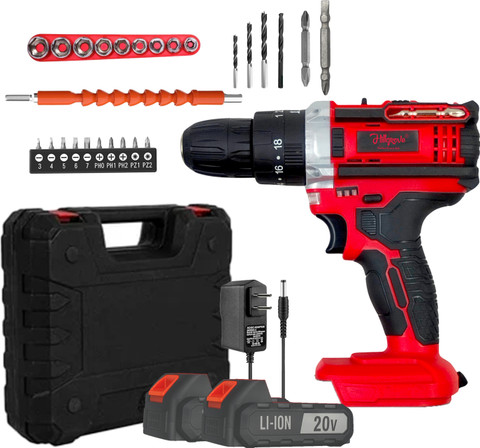 Hillgrove HGCM1381M1 20V 10mm Electric Wireless Mini Cordless Charging  Screw Drilling HGCM1381M1 Wall Hole Battery Charger Power Drill Machine  Kit