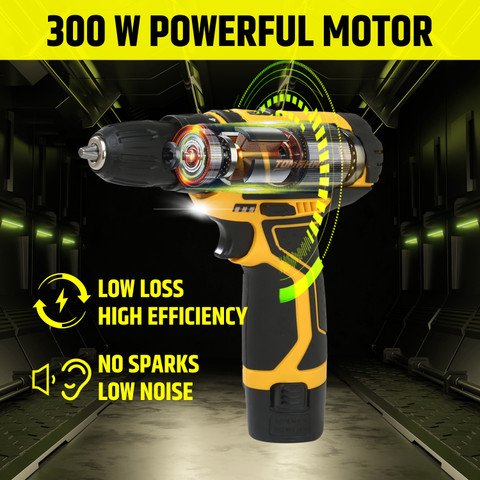 Tomahawk T7450 12V Drill Machine Heavy Duty Copper Armature 1350rpm  Cordless Drill - Main Image