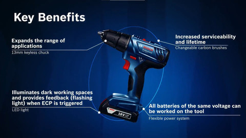 BOSCH GSR180Li 18V Driver, Double Battery, Cordless Drill Price in