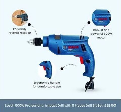 Bosch Gsb 501 Bosch Drill 500w Bosch GSB 501 500W 10mm Corded