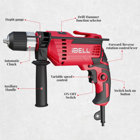 BULIR iBELL Impact Drill ID13-80, 2800RPM Pistol Grip Drill Price in