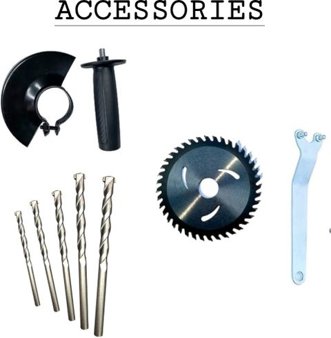 RanPra Electric Drill and Angle Grinder Combo Kit Power & Hand Tool Kit (8 Tools) - Image 6