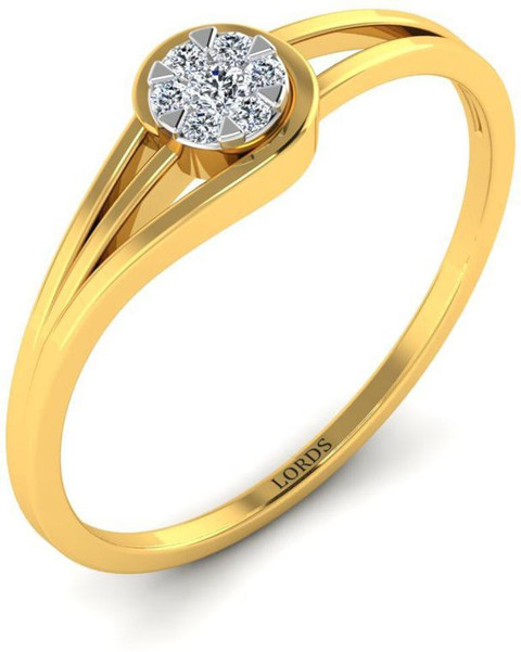 LORDS JEWELS Dancing Sunrise Diamond Ring 18kt Diamond Yellow Gold