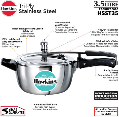 Hawkins Hawkins Tri-Ply Stainless Steel (HSST35) L, SS(HSS20