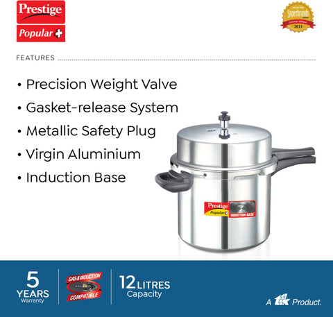 Prestige Popular Plus 12 L Outer Lid Induction Bottom Pressure Cooker