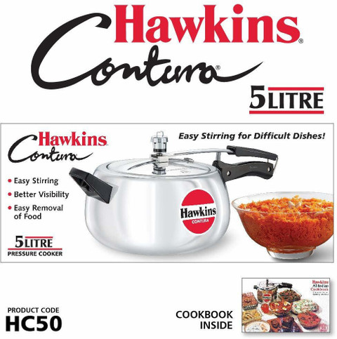Hawkins Hawkins Contura Litres Litre,Aluminium Pressure Cooker Silver  Combo, L, L Inner Lid Pressure Cooker - Main Image