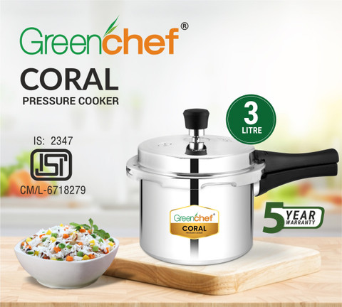 Greenchef Coral L Outer Lid Pressure Cooker Price in India Buy