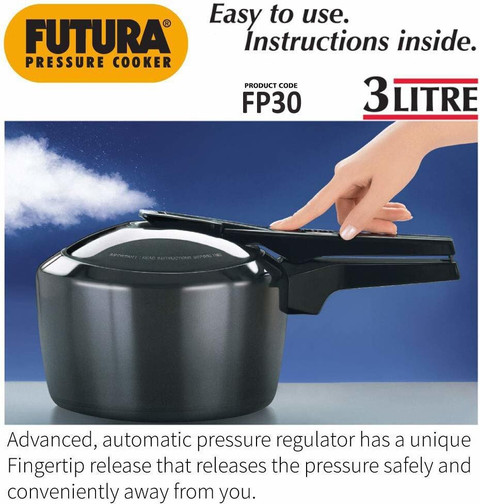 FUTURA 圧力鍋 FP30 3リットル ガス IH 可能 Hawkins Futura (FP30) 3 L Inner Lid Pressure Cooker Price in India