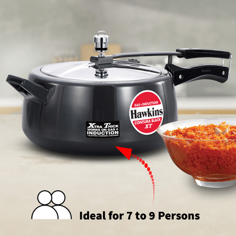 Hawkins Contura Black XT Pressure Cooker (CXT65) L Inner Lid Induction  Bottom Pressure Cooker