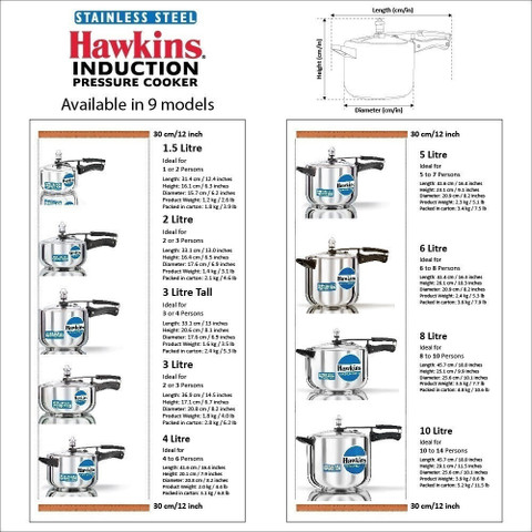 Hawkins Wide (HSS3W) L Inner Lid Induction Bottom Pressure