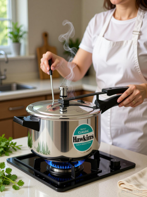 Hawkins 圧力鍋 4L Presser Cooker ホーキンス Buy Hawkins Aluminium 4 Litre Classic Pressure Cooker, Induction