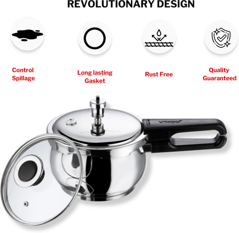 VINOD 18/8 Stainless Steel Splendid Plus L Outer Lid Induction