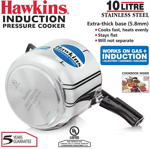 Hawkins (HSS10) 10 L Inner Lid Induction Bottom Pressure Cooker