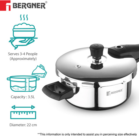 BERGNER Argent Elements Triply Stainless Steel Outer Lid Pressure