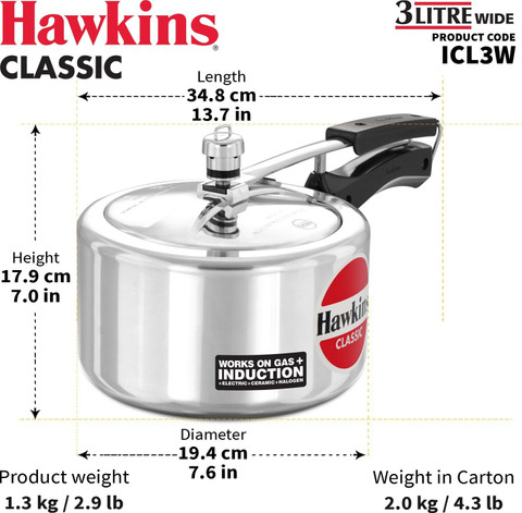 Hawkins Classic Wide (ICL3W) L Inner Lid Induction Bottom