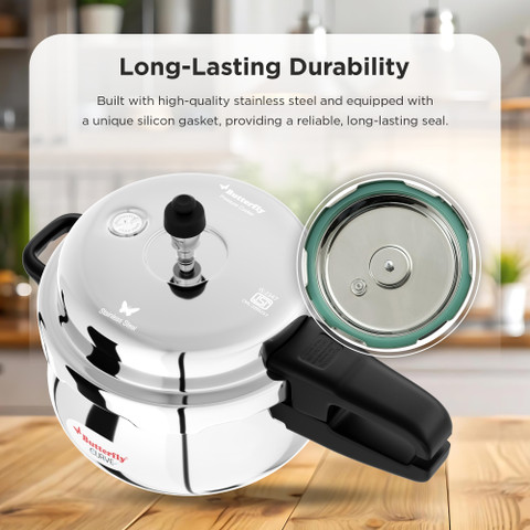 Butterfly Curve L Outer Lid Induction Bottom Pressure Cooker