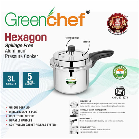 Greenchef Hexagon L Outer Lid Pressure Cooker