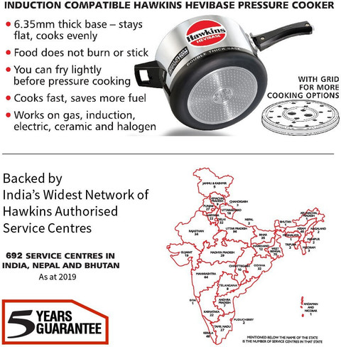Hawkins Hevibase (IH50) L Inner Lid Induction Bottom Pressure Cooker