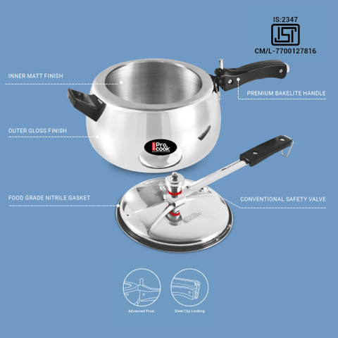 MILTON L Inner Lid Induction Bottom Pressure Cooker
