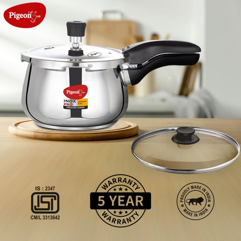 Pigeon Inox Pro and L Outer Lid Induction Bottom Pressure Cooker