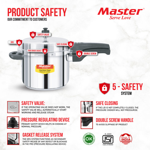 Master by Master Superb Stainless Steel L Outer Lid Induction