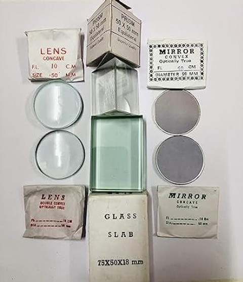 Lens Solid Kambojtraders Glass Slab, Prism, Concave Lens and Mirror, Convex Lens ...