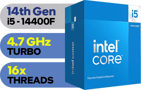 Intel Core i5 14th Generation 14400F (Graphic Card Required for