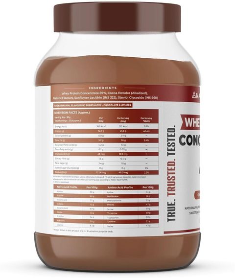 NATURALTEIN Natural Whey Protein Concentrate Chocolate 1kg - Image 5