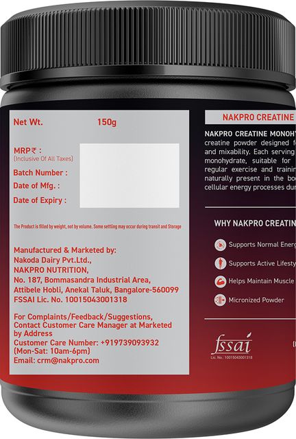 Nakpro Micronized Creatine Monohydrate Jar Trustified Certified, Supports Muscle Growth Creatine (150 g, Tangy Orange) - Image 5