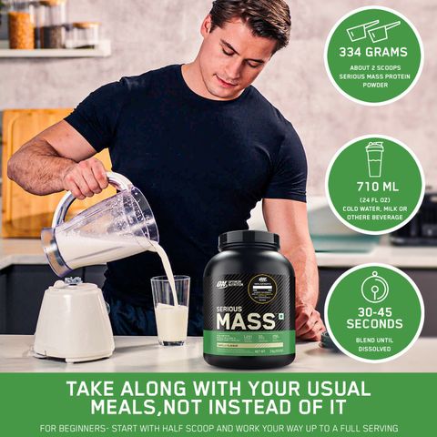 Optimum Nutrition (ON) Serious Weight Gainers/Mass Gainers (3100 g, Chocolate) - Image 8