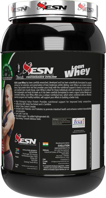 ESN (Evolution Sports Nutrition) Lean Whey Protein,Green tea leaf  extract,HCL , Muscle building Whey Protein Whey Protein Price in India