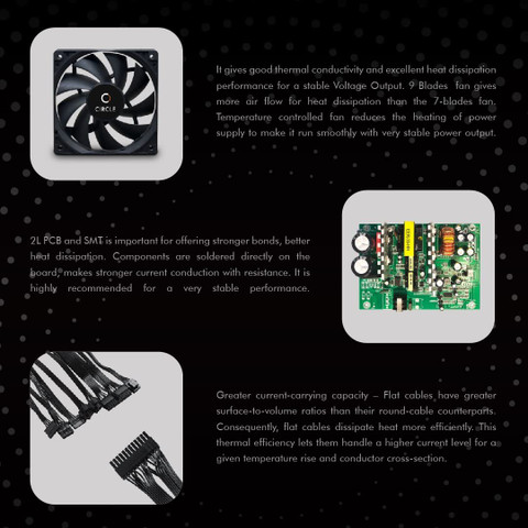 Circle Of Power ‎ Daddy 90's Underground CIRCLE SMPS CPH698V12-400 250 Watts Computer PSU with 5 SATA