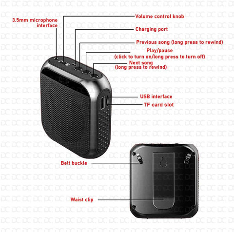 J3G Portable Voice Enhancer Voice Amplifier with Headset Mic