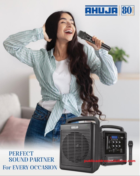 Ahuja WP-225 Portable Speaker With Wireless mic, Bluetoth, USB