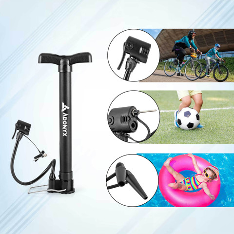 ADONYX Portable Bike Floor |120PSI with Multifunction Needle|Mini Ball,  Bicycle Pump