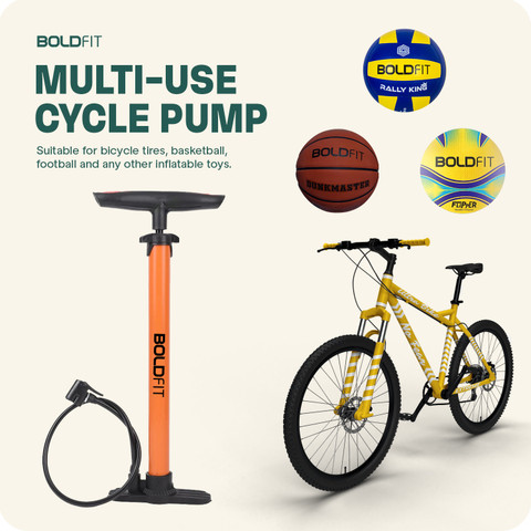BOLDFIT Cycling Pump Ball Pump Air Pump for Bicycle Foot Pump for Cycle  Mini Pump Bike Bicycle, Football Pump, Ball, Volleyball Pump Pump