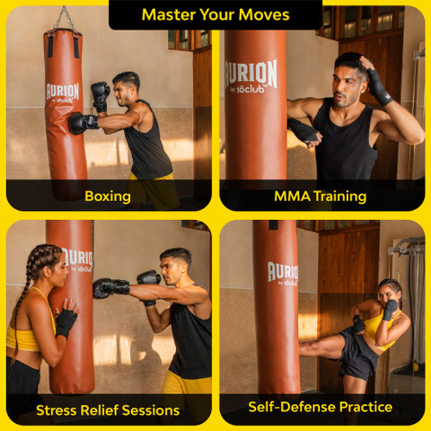 Aurion by 10Club Filled Heavy Punch Bag FEET Boxing MMA Sparring  Kickboxing Muay Thai Hanging Bag