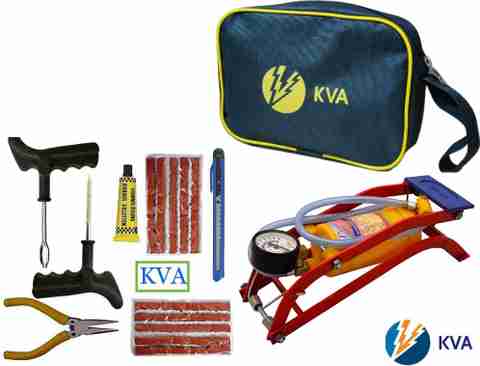 KVA PLUS KV-137 Puncture Kit with 100 psi Tyre Air Pump for Car