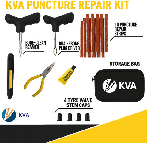 KVA KV-136 Tubeless Tyre Puncture Repair Kit