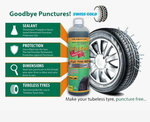swiss gold Tubeless Tire Sealant Anti Puncture auto repair Liquid - Main Image