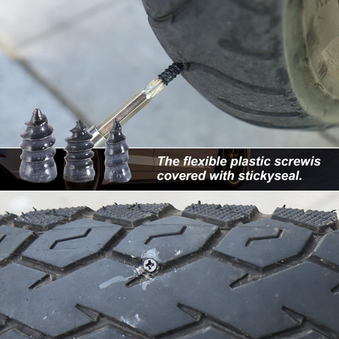 Ji And Ja 10 Pieces Tire Repair, Rubber Screw Nail Tire Plug, Car Tire  Repair Nails Tubed Tyre Puncture Repair Kit