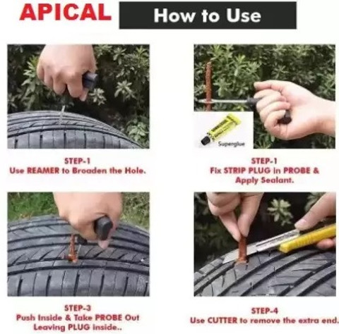 APICAL Car Tubeless Tyre Puncture Repair Kit For Mercedes Benz CLS
