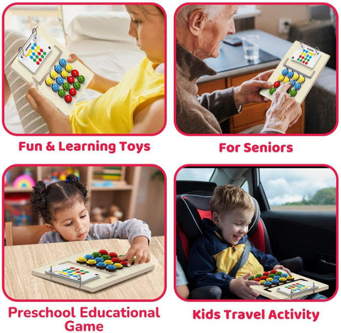 Smart Kids Wooden Montessori Slide Puzzle Brain Development Toy for Kids