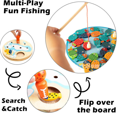 Plus Shine Magnetic Circular Fishing Game Frog Shape Puzzle Board