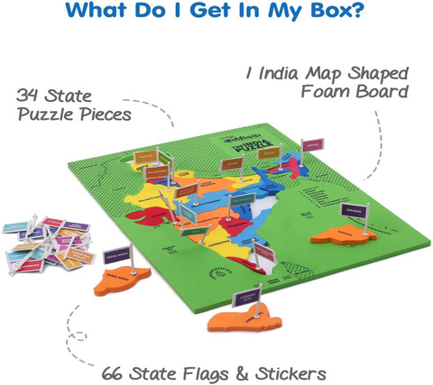 FIRSTCRY INTELLISKILLS Indian States Puzzle Multicolor Indian